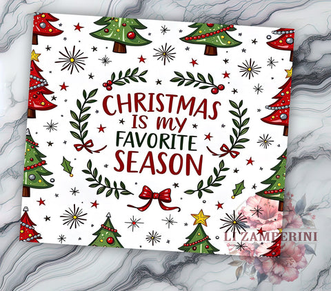 Christmas Tumbler Wrap, Favorite Season Tumbler, Seamless Sublimation Design, 20oz Tumbler, Holiday Wrap, Digital Tumbler Design, Christmas Sublimation Sublimation Li Zamperini 