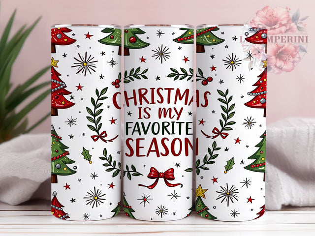 Christmas Tumbler Wrap, Favorite Season Tumbler, Seamless Sublimation Design, 20oz Tumbler, Holiday Wrap, Digital Tumbler Design, Christmas Sublimation Sublimation Li Zamperini 