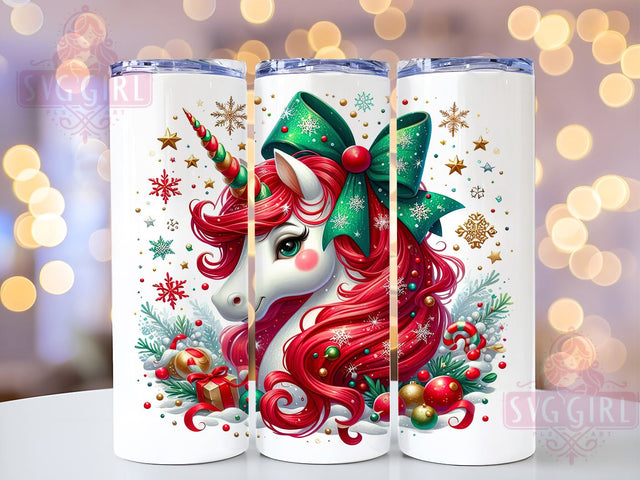 Christmas Tumbler Wrap, Glitter Unicorn, Unicorn Gift for Kids, 20oz Christmas Tumbler, Unicorn PNG, Sublimation Tumbler, Holiday Drinkware, Kids Christmas Gift Sublimation SvggirlplusArt 