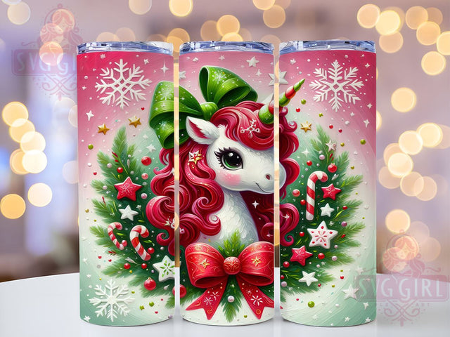 Christmas Tumbler Wrap, Glitter Unicorn, Unicorn Gift for Kids, 20oz Christmas Tumbler, Unicorn PNG, Sublimation Tumbler, Holiday Drinkware, Kids Christmas Gift Sublimation SvggirlplusArt 