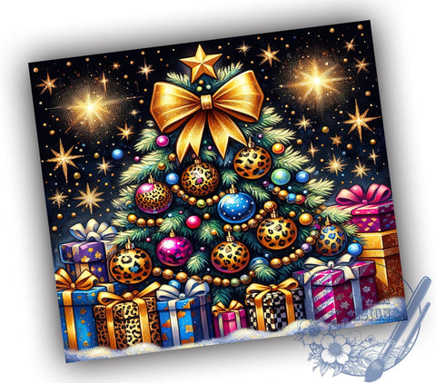 Christmas Tumbler Wrap, Leopard Print Design, Christmas Tree Tumbler, Holiday Drinkware, Festive Sublimation, Trendy Christmas Gift, Cute Holiday Decor, Personalized Tumbler Sublimation ToriDesigns 