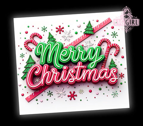Christmas Tumbler Wrap, Merry Christmas, Christmas Tree, Cake Tumbler, 20oz Tumbler, Sublimation Design, Holiday Decor, Christmas Gift Sublimation SvggirlplusArt 