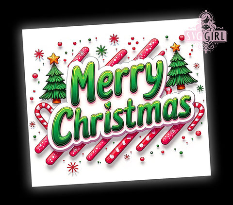 Christmas Tumbler Wrap, Merry Christmas, Christmas Tree, Cake Tumbler, 20oz Tumbler, Sublimation Design, Holiday Decor, Christmas Gift Sublimation SvggirlplusArt 