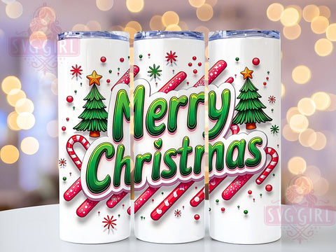 Christmas Tumbler Wrap, Merry Christmas, Christmas Tree, Cake Tumbler, 20oz Tumbler, Sublimation Design, Holiday Decor, Christmas Gift Sublimation SvggirlplusArt 