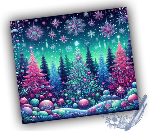 Christmas Tumbler Wrap, Snowflake Design Tumbler, Christmas Tree Tumbler, 20oz Sublimation Wrap, Digital Download Tumbler, Holiday Drinkware, Unique Christmas Art, Festive Snowflakes Design Sublimation ToriDesigns 