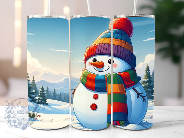 Christmas Tumbler Wrap Snowman Tumbler Wrap PNG Sublimation Design Snowman Tumbler Wrap 20oz Skinny Straight & Tapered Digital Download Sublimation ToriDesigns 