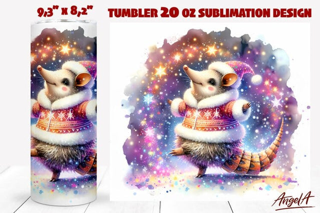 Christmas tumbler wrap sublimation, funny animal, armadillo Sublimation Angelina Semenova 