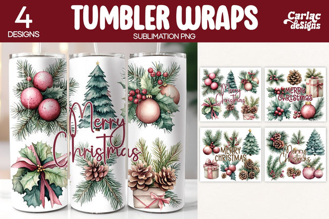 Christmas Tumbler Wrap Sublimation Sublimation Carla C Designs 