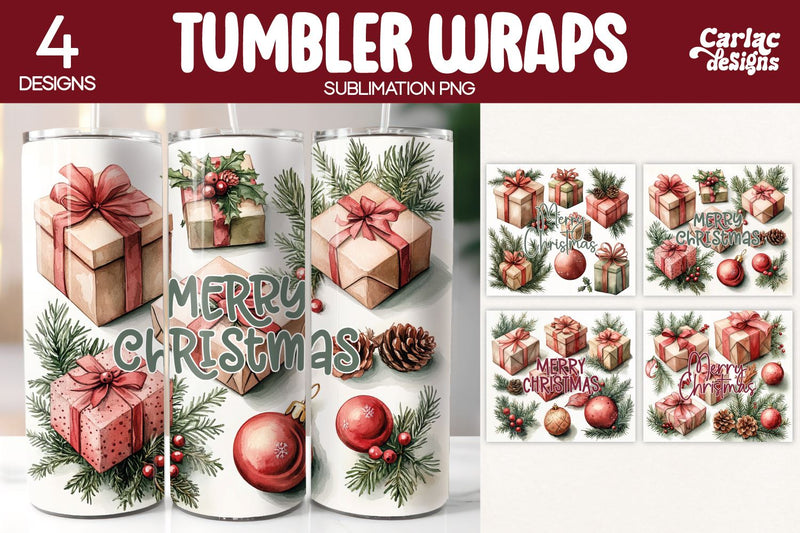 Christmas Tumbler Wrap Sublimation Sublimation Carla C Designs 