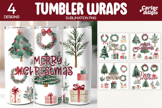 Christmas Tumbler Wrap Sublimation Sublimation Carla C Designs 