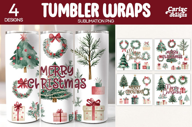 Christmas Tumbler Wrap Sublimation Sublimation Carla C Designs 
