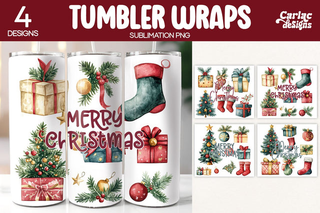 Christmas Tumbler Wrap Sublimation Sublimation Carla C Designs 
