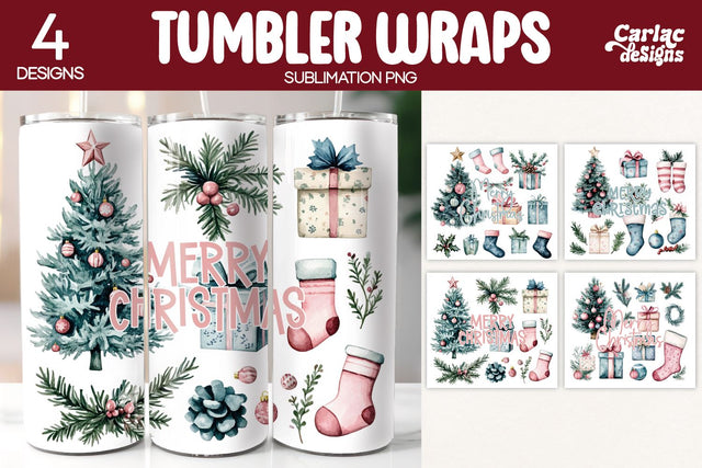 Christmas Tumbler Wrap Sublimation Sublimation Carla C Designs 