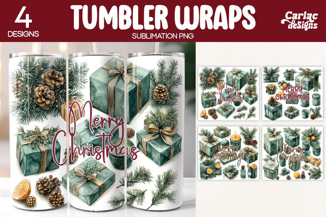 Christmas Tumbler Wrap Sublimation Sublimation Carla C Designs 