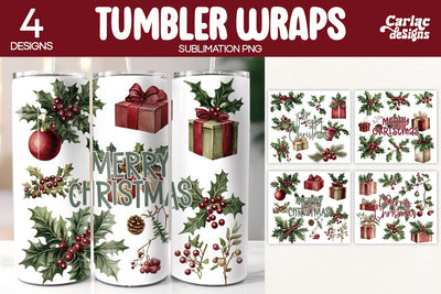 Christmas Tumbler Wrap Sublimation Sublimation Carla C Designs 