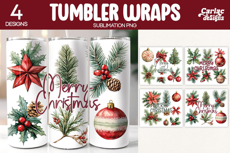 Christmas Tumbler Wrap Sublimation Sublimation Carla C Designs 