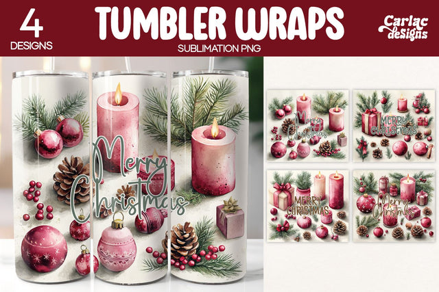 Christmas Tumbler Wrap Sublimation Sublimation Carla C Designs 