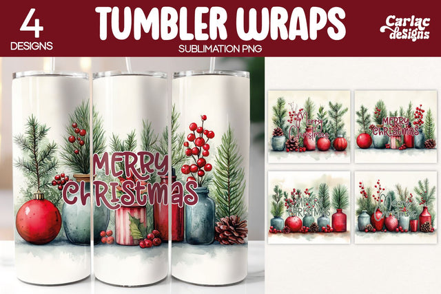 Christmas Tumbler Wrap Sublimation Sublimation Carla C Designs 