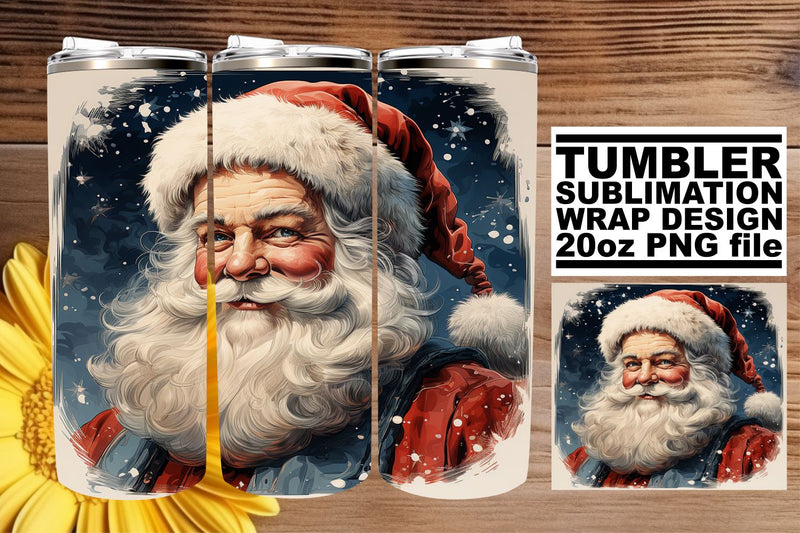 Christmas Tumbler Wrap Sublimation - Watercolor Retro Pattern 20oz Sublimation afrosvg 