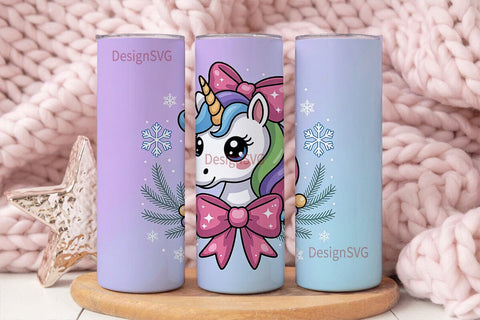 Christmas Unicorn 20oz Tumbler Wrap Sublimation DesignSVG 