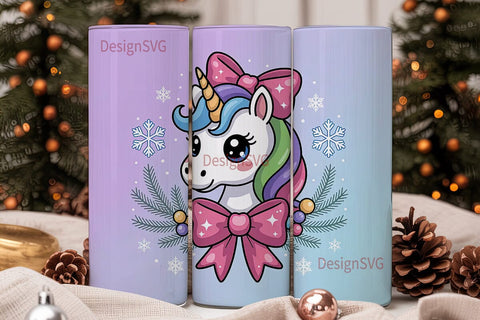 Christmas Unicorn 20oz Tumbler Wrap Sublimation DesignSVG 