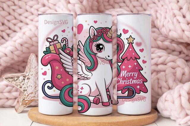 Christmas Unicorn 20oz Tumbler Wrap Sublimation DesignSVG 