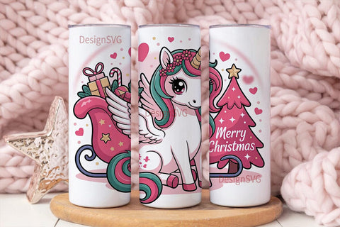 Christmas Unicorn 20oz Tumbler Wrap Sublimation DesignSVG 