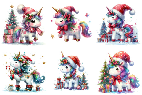 Christmas Unicorn Clipart Sublimation Sublimation designartist 
