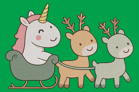 Christmas Unicorn Sleigh Embroidery Design Embroidery/Applique DESIGNS designartist 