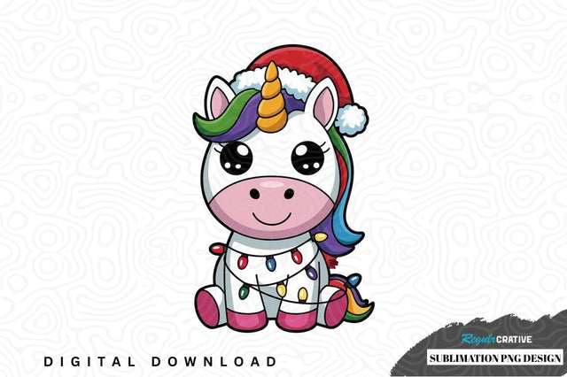 Christmas unicorn sublimation png design Sublimation Regulrcrative 
