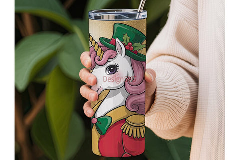 Christmas Unicorn Tumbler Wrap Sublimation DesignSVG 