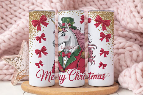Christmas Unicorn Tumbler Wrap Sublimation DesignSVG 