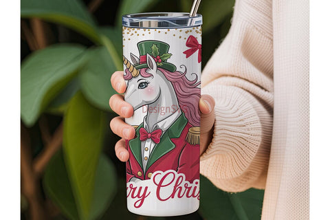 Christmas Unicorn Tumbler Wrap Sublimation DesignSVG 