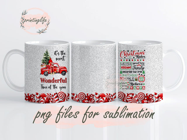 Christmas Vacation Mug Wrap Design, Instant Digital Design Download Mug Wrap Design, Mug Design PNG Sublimation PrintingLife 