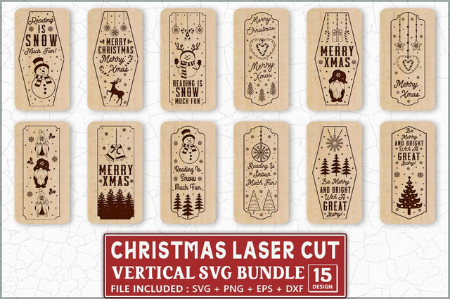 Christmas Vertical Laser Cut SVG Bundle SVG Shetara Begum 