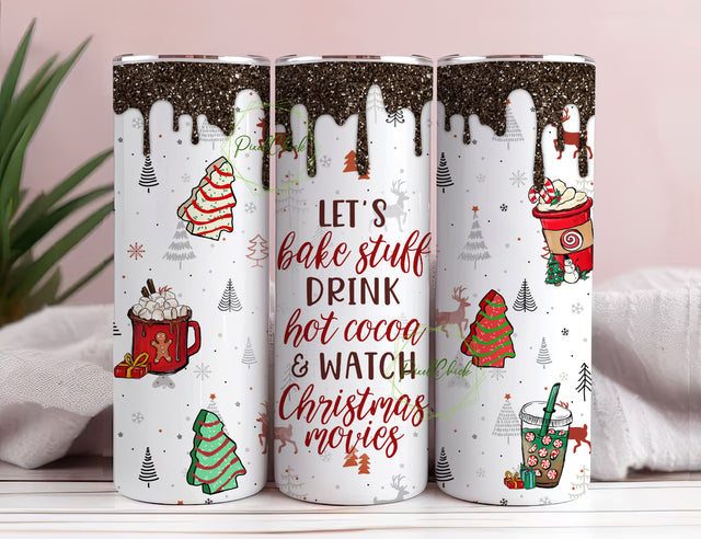 Christmas Vibes 20 oz Skinny Tumbler Sublimation Design Digital Download PNG, Holiday Season Tumbler Wrap Sublimation PixelChick 