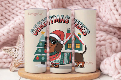Christmas Vibes Dachshund 20oz Tumbler Sublimation DesignSVG 