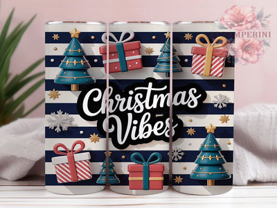 Christmas Vibes Holiday Tumbler, Holiday Season Wrap, Festive Sublimation Design, Merry Christmas Cup, 20Oz Skinny Tumbler Wrap, Cheerful Holiday Mug, Seasonal Xmas Design Sublimation Li Zamperini 
