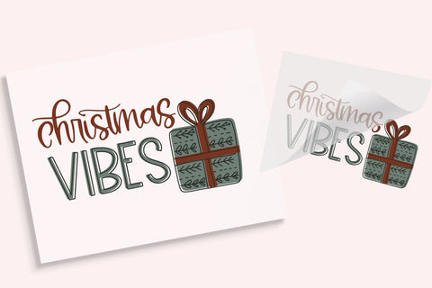 Christmas Vibes Iron On T Shirt Transfer Physical So Fontsy T-Shirt Iron-On Transfer Shop