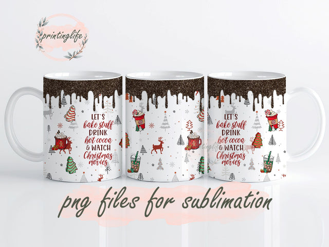 Christmas Vibes Mug Wrap Design, Instant Digital Design Download Mug Wrap Design, Mug Design PNG Sublimation PrintingLife 