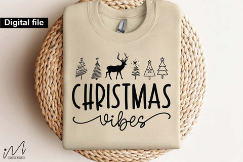 Christmas Vibes SVG, Festive Holiday Quote Cut File for Cricut and Silhouette SVG Isabella Machell 