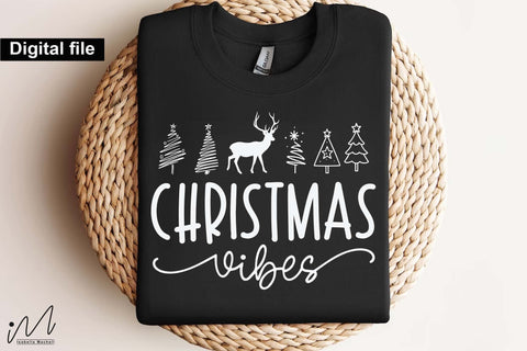 Christmas Vibes SVG, Festive Holiday Quote Cut File for Cricut and Silhouette SVG Isabella Machell 