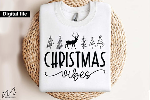 Christmas Vibes SVG, Festive Holiday Quote Cut File for Cricut and Silhouette SVG Isabella Machell 