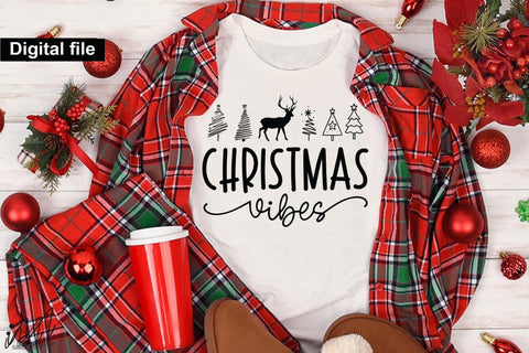 Christmas Vibes SVG, Festive Holiday Quote Cut File for Cricut and Silhouette SVG Isabella Machell 