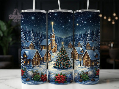 Christmas Village 20oz Tumbler, Christmas Village, Village Tumbler, Christmas Tumbler, Holiday Village, Village Wrap PNG, Village Tumbler PNG, 20oz Tumbler Wrap Sublimation SvggirlplusArt 