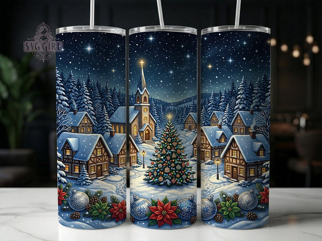 Christmas Village 20oz Tumbler, Christmas Village, Village Tumbler, Christmas Tumbler, Holiday Village, Village Wrap PNG, Village Tumbler PNG, 20oz Tumbler Wrap Sublimation SvggirlplusArt 