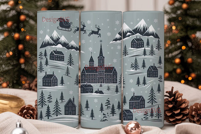 Christmas Village 20oz Tumbler Wrap Sublimation DesignSVG 