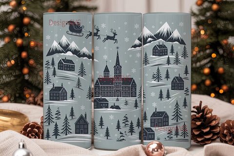Christmas Village 20oz Tumbler Wrap Sublimation DesignSVG 