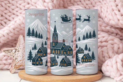 Christmas Village 20oz Tumbler Wrap Sublimation DesignSVG 