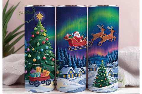 Christmas Village Sleigh 20oz Tumbler Sublimation PixelChick 